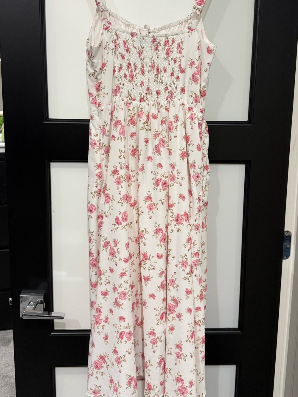 Scarlet Darkness Pink Floral Milkmaid Midi Dress Size Medium NWOT - Picture 8 of 10
